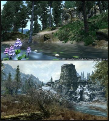 Сравнительные скриншоты Oblivion и Skyrim